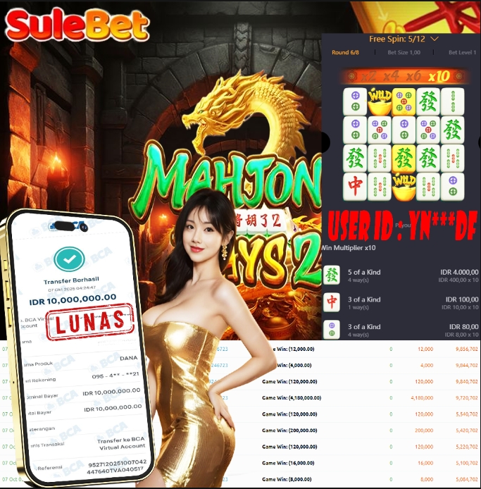 SULEBET – JACKPOT MAHJONG WAYS 2 Rp.10.000.000.,- LUNAS !!!