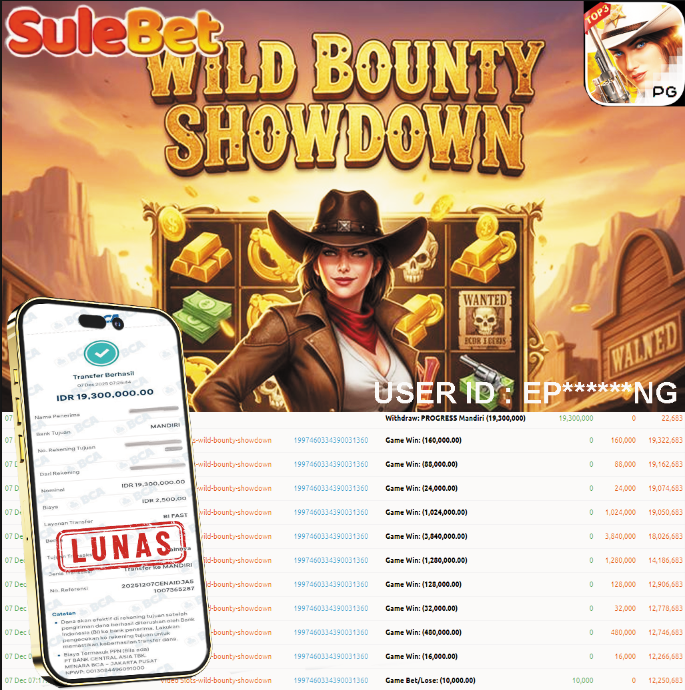 SULEBET – JACKPOT Live Wild Bounty Showdown Rp.19.300.000.,- LUNAS !!!