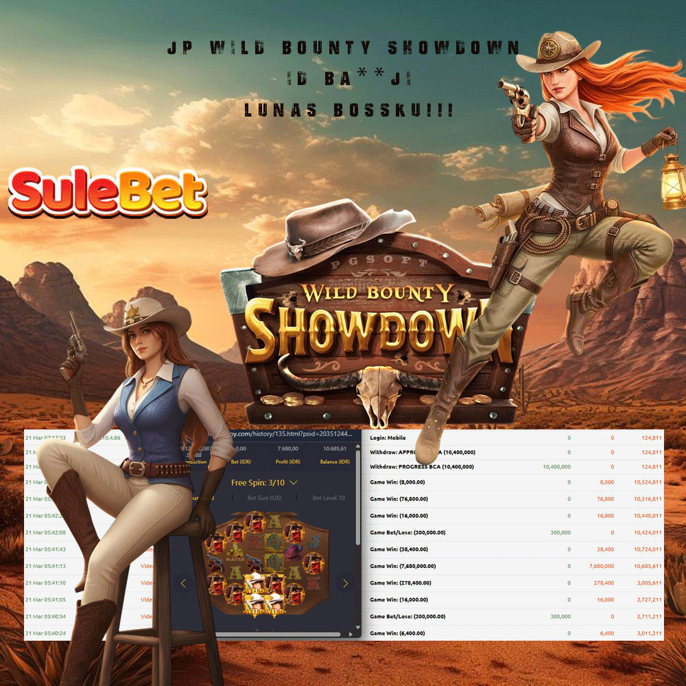 SULEBET – WILD BOUNTY SHOWDOWN _PG SOFT Rp.10.400.000,- LUNAS !!!