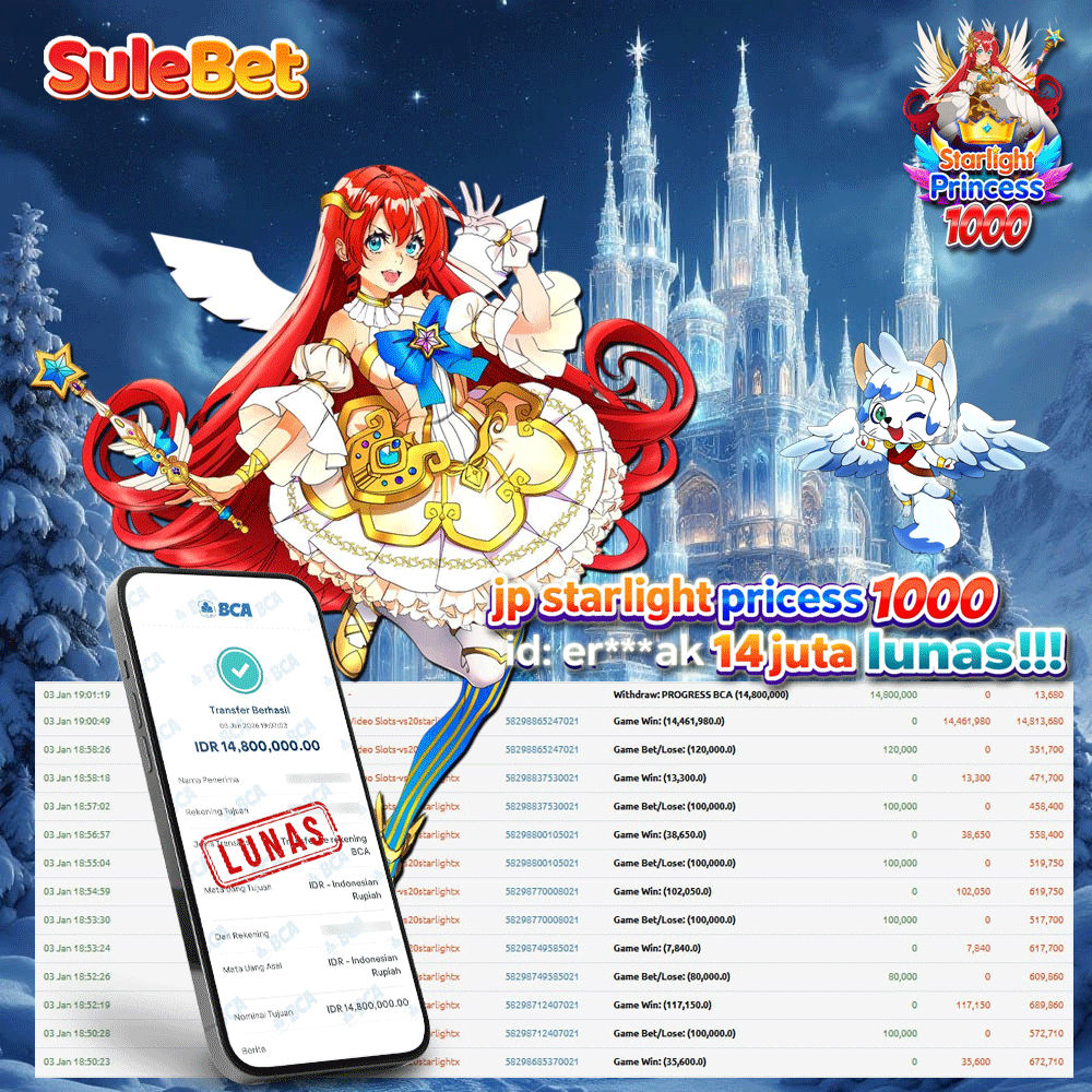 SULEBET – JACKPOT STARLIGHT PRINCESS 1000 Rp.14.800.000.,- LUNAS !!!