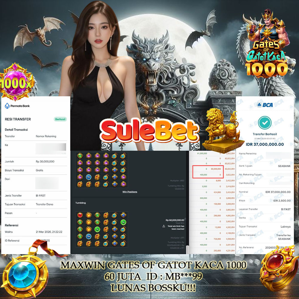 SULEBET – JACKPOT GATES OF GATOTKACA 1000 60.000.000.,- LUNAS !!!