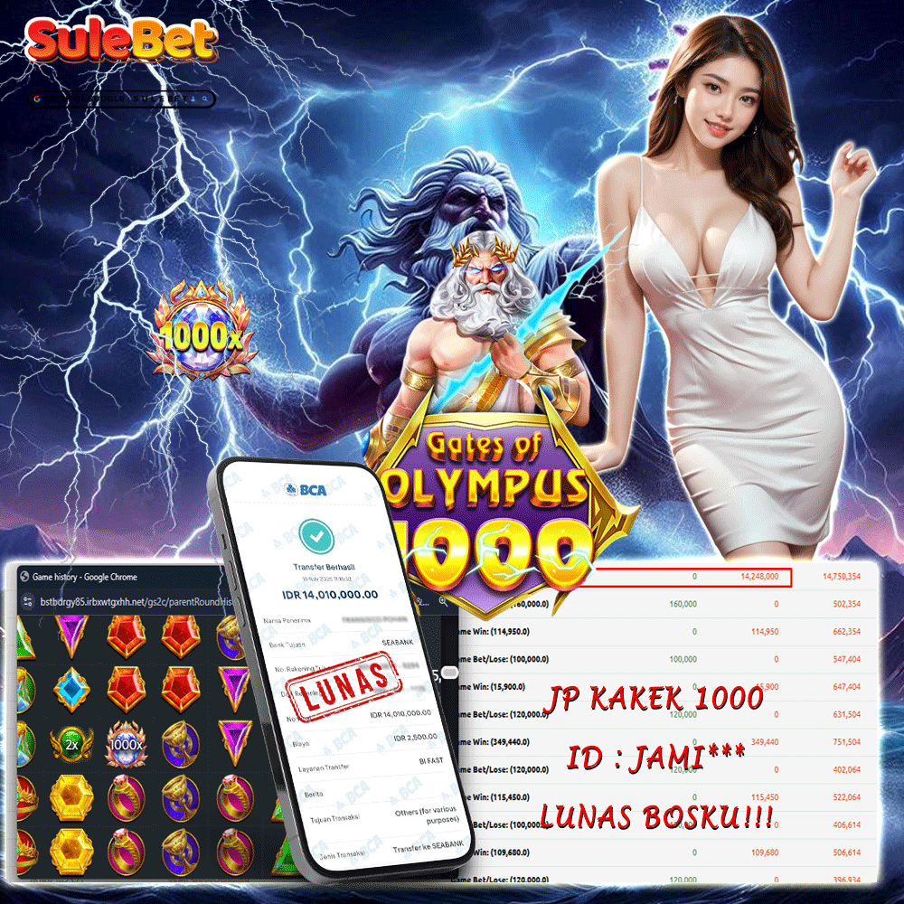 SULEBET – JACKPOT gates of olympus 1000. 14.010.000.,- LUNAS !!!