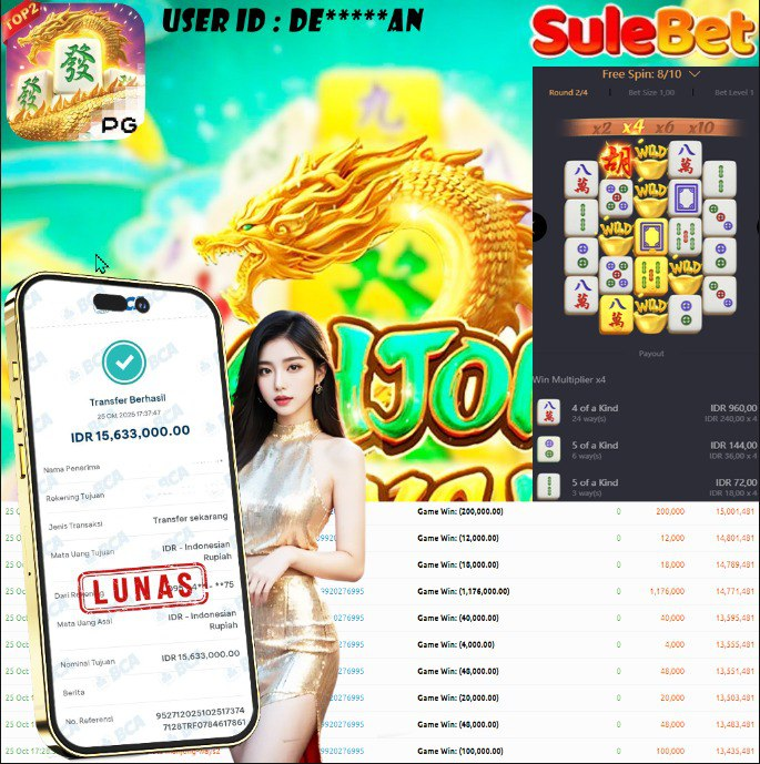 SULEBET – JACKPOT mahjong ways 2 Rp.15.633.000.,- LUNAS !!!