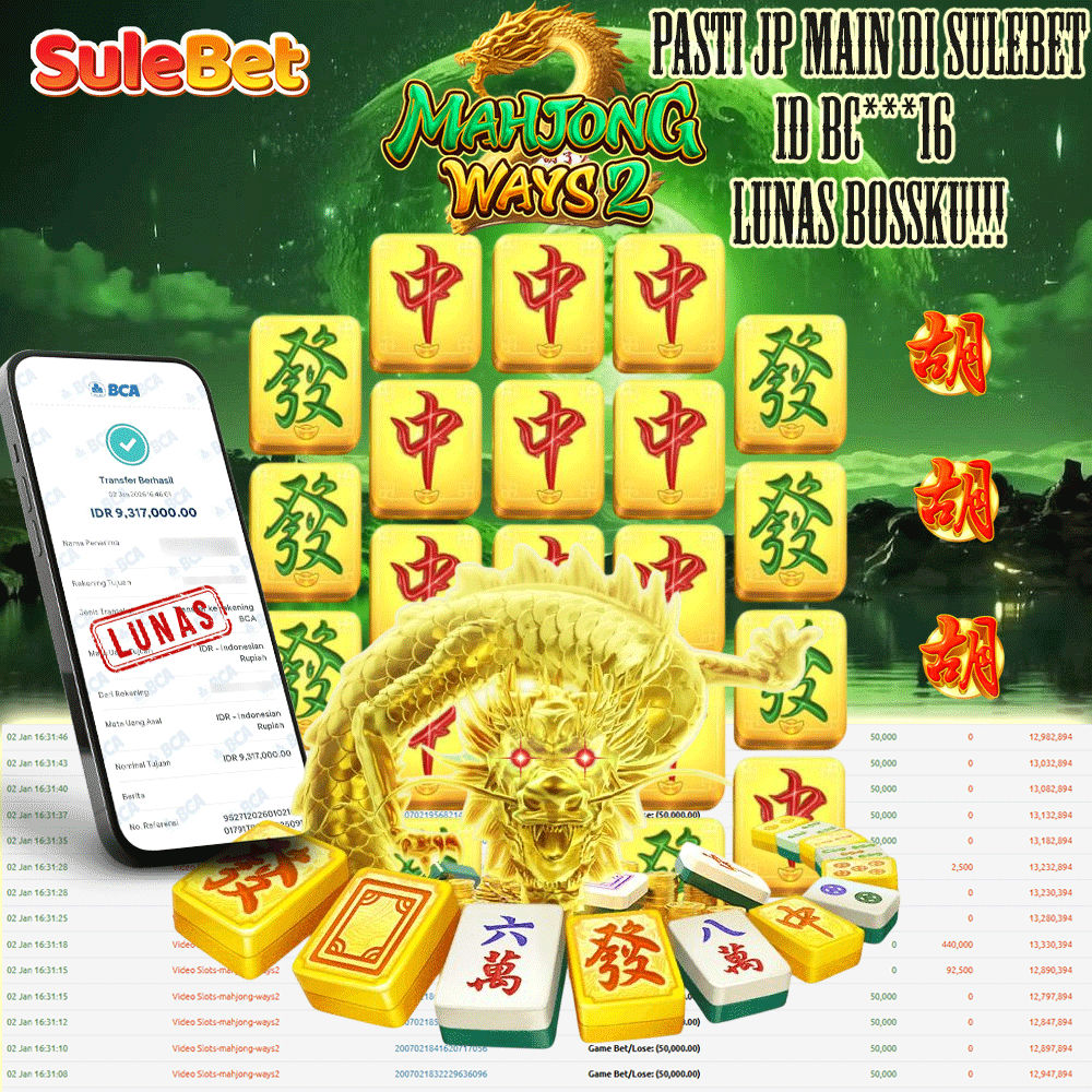 SULEBET – JACKPOT mahjong ways 2 Rp.9.317.000.,- LUNAS !!!