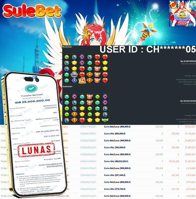 SULEBET – JACKPOT Starlight Princess 1000 Rp.25.000.000.,- LUNAS !!!