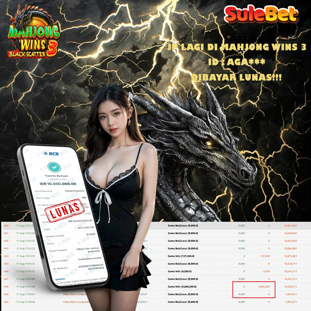 SULEBET – JACKPOT mahjong wins 3 10.000.000.,- LUNAS !!!