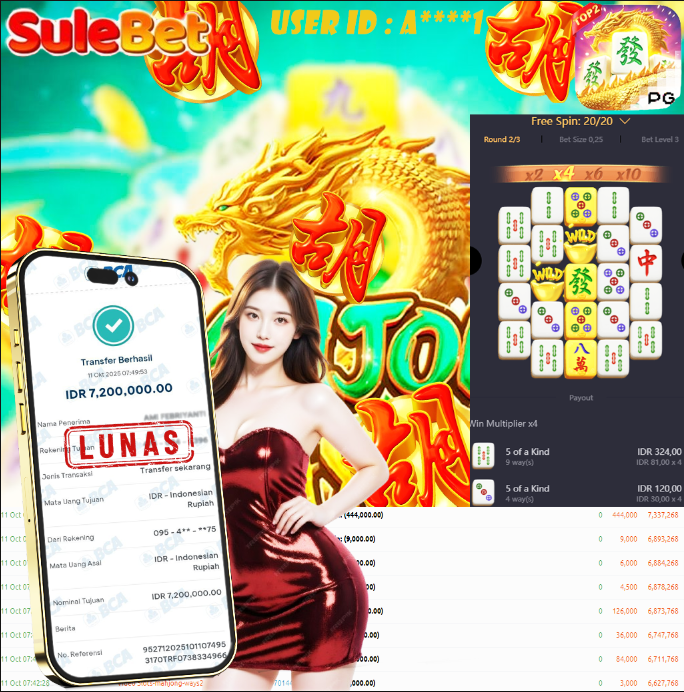 SULEBET – JACKPOT MAHJONG WAYS 2 Rp.7.200.000.,- LUNAS !!!