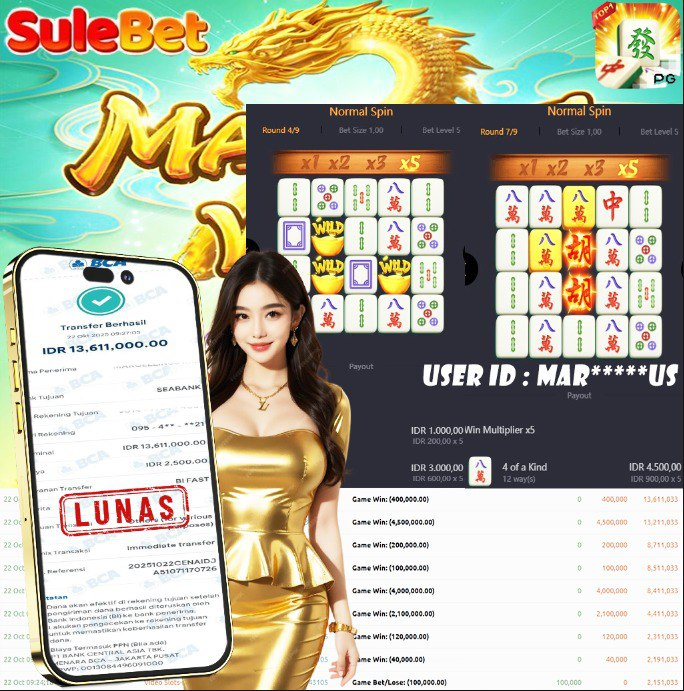 SULEBET – JACKPOT mahjong-ways Rp.13.611.000.,- LUNAS !!!