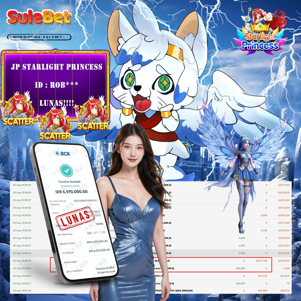 SULEBET – JACKPOT starlight princess . 6.970.000.,- LUNAS !!!