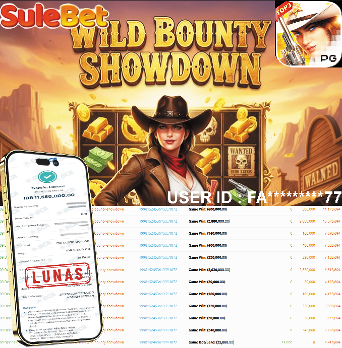 SULEBET – JACKPOT Wild Bounty Showdown Rp.11.550.000.,- LUNAS !!!