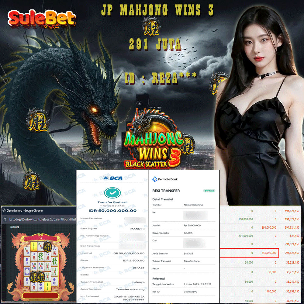 SULEBET – JACKPOT mahjong wins 3 291.000.000.,- LUNAS !!!