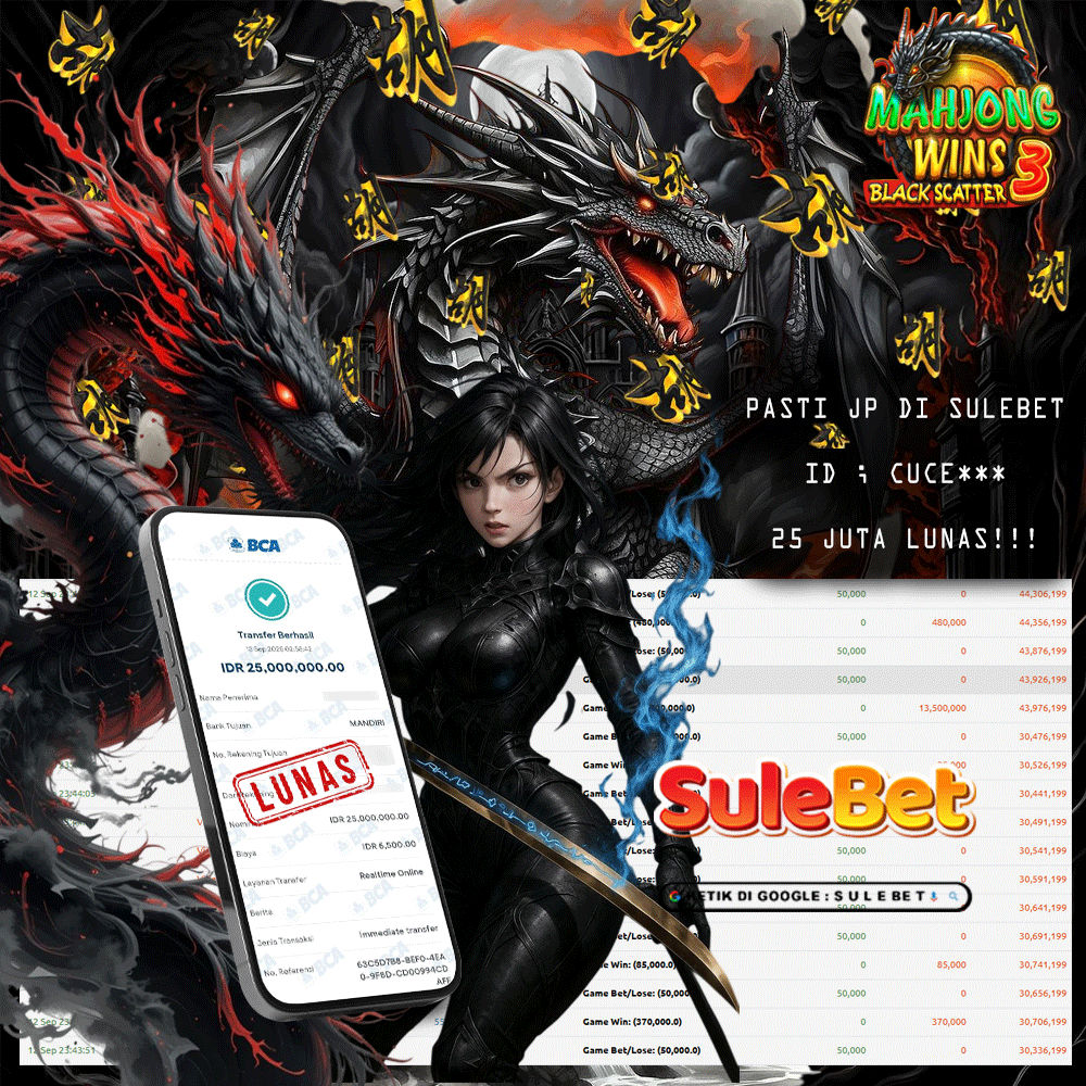 SULEBET – JACKPOT mahjong wins 3 25.000.000.,- LUNAS !!!