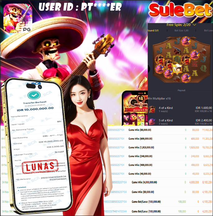 SULEBET – JACKPOT wild bandito Rp.10.000.000.,- LUNAS !!!