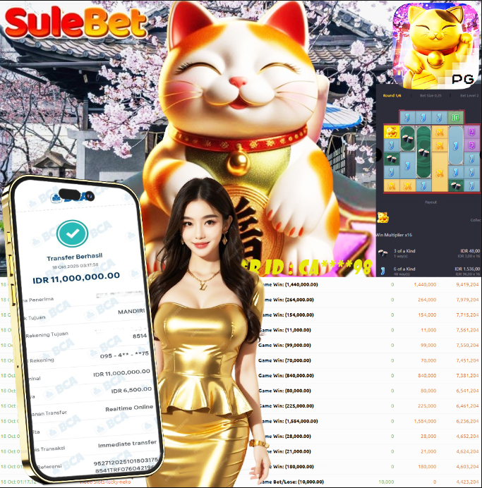 SULEBET – JACKPOT LUCKY NEKO Rp.11.000.000.,- LUNAS !!!